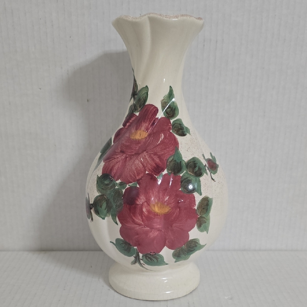 Vintage Clinchfield Pottery  Large Floral Ceramic Vase